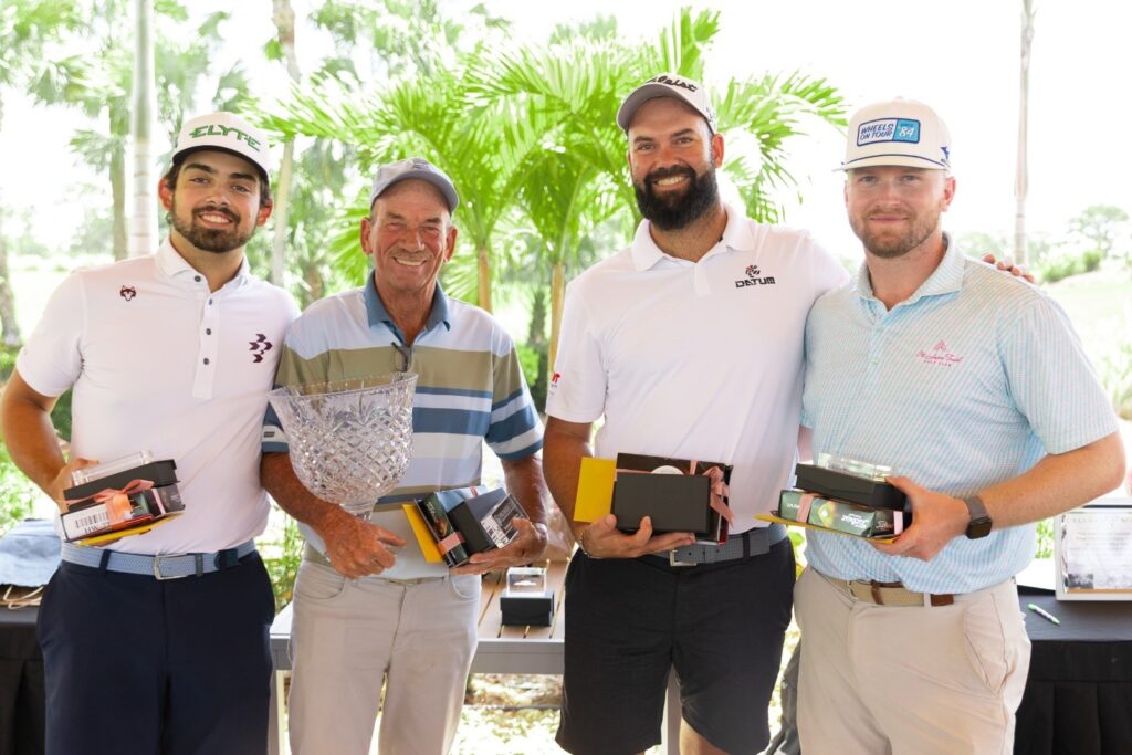 Promise Cup 2025 Championship Foursome: John Biggs, Nicolas Negron, Tyler Adams, and Adrian Voster with the Promise Cup.