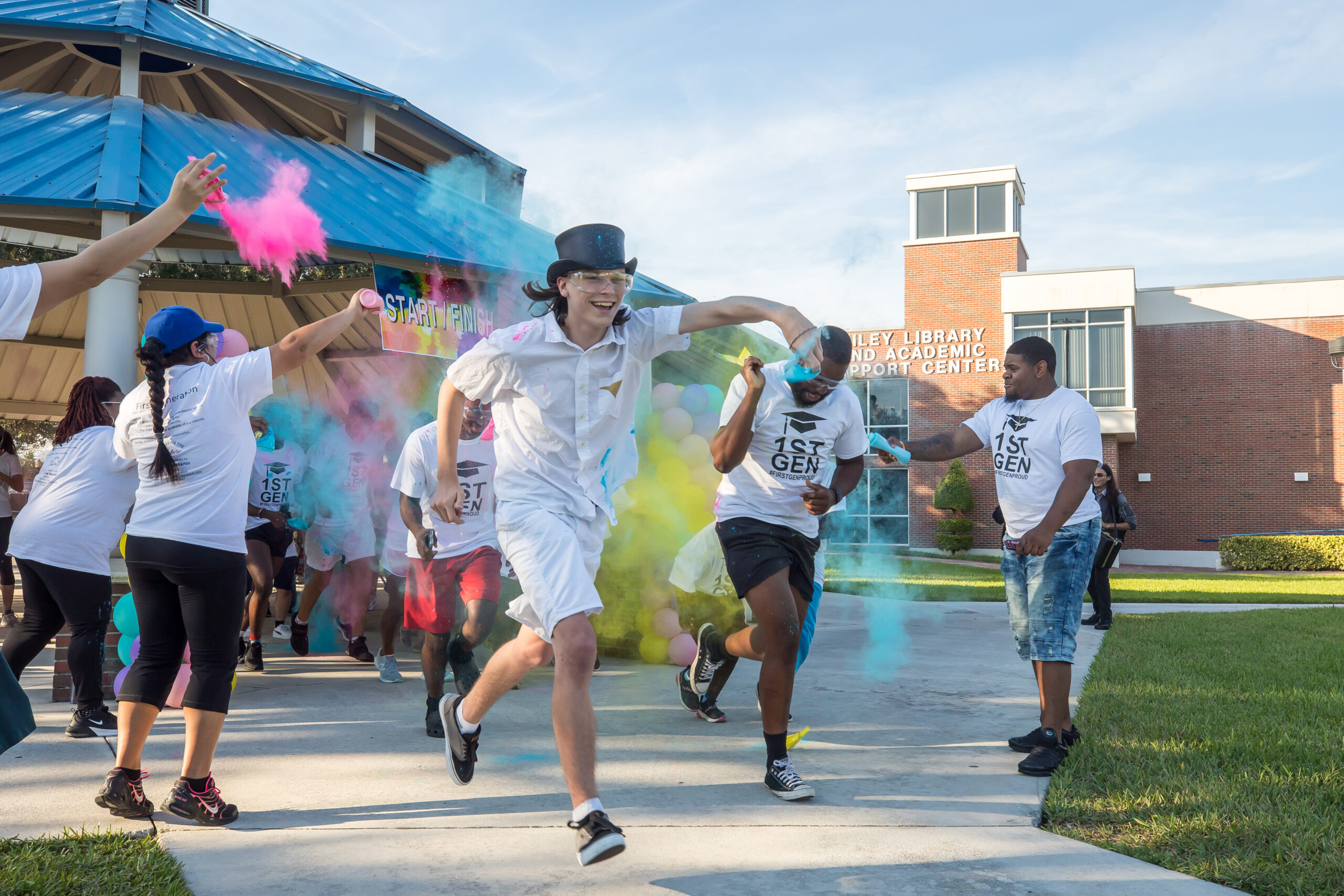 On november 16th 2022 irsc and trio held a 5k color run for 1st generation students