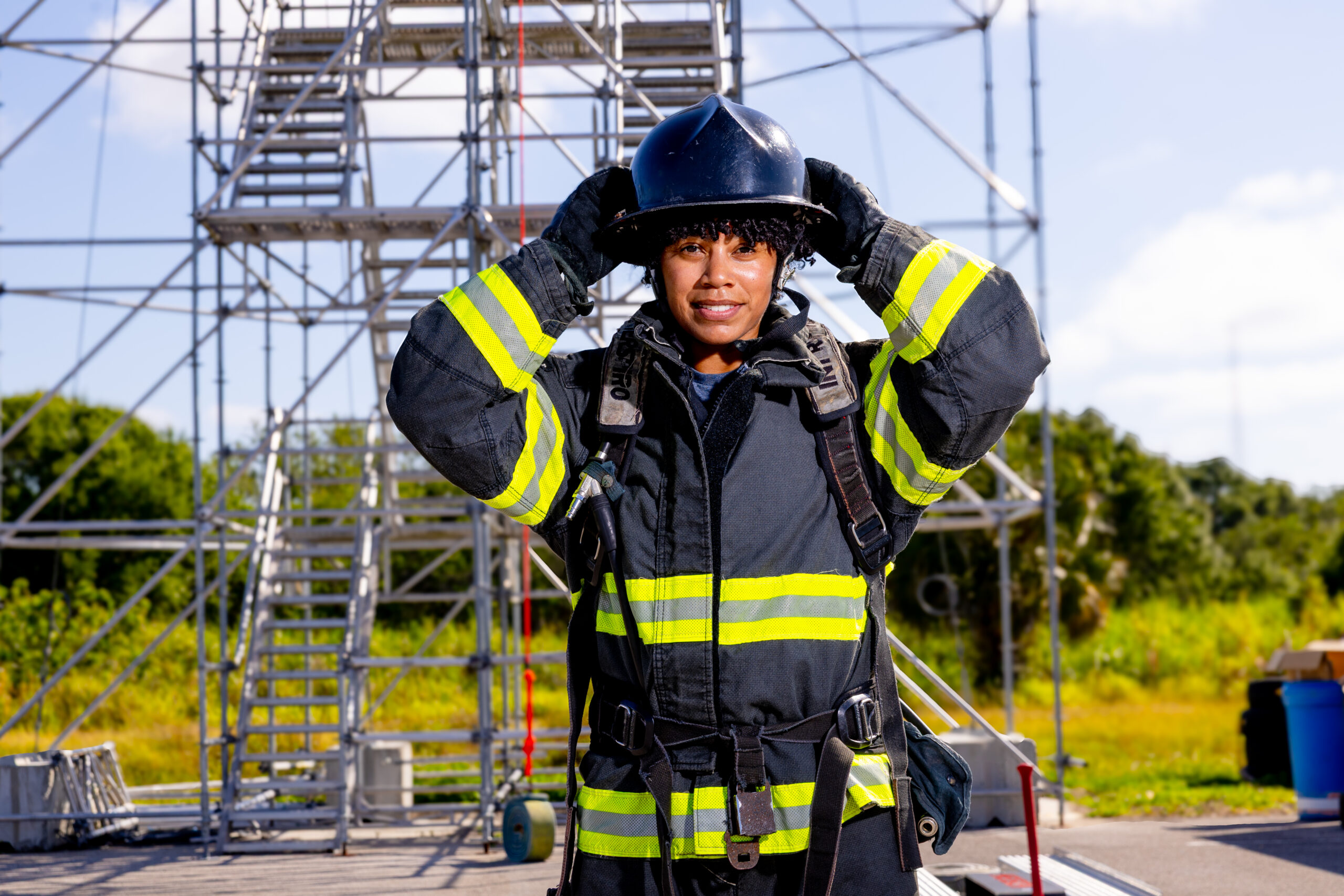 Indian river state college welcomes world champion alumni firefighters for an exclusive media demonstration.