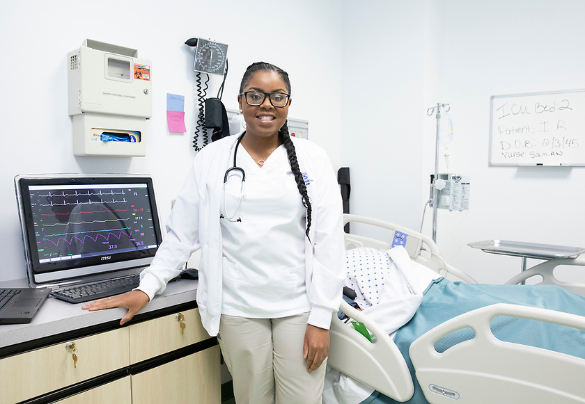 Nursing students in clinical training