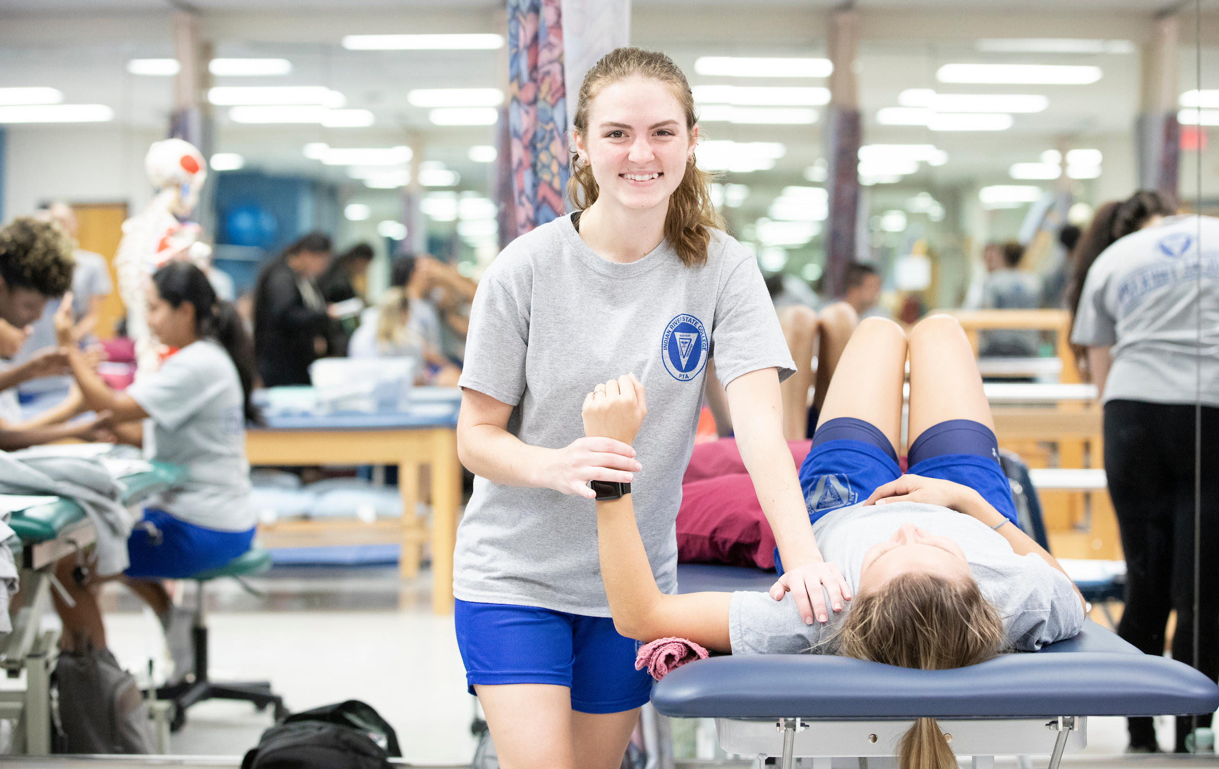 PTA students practicing manual therapy assessment