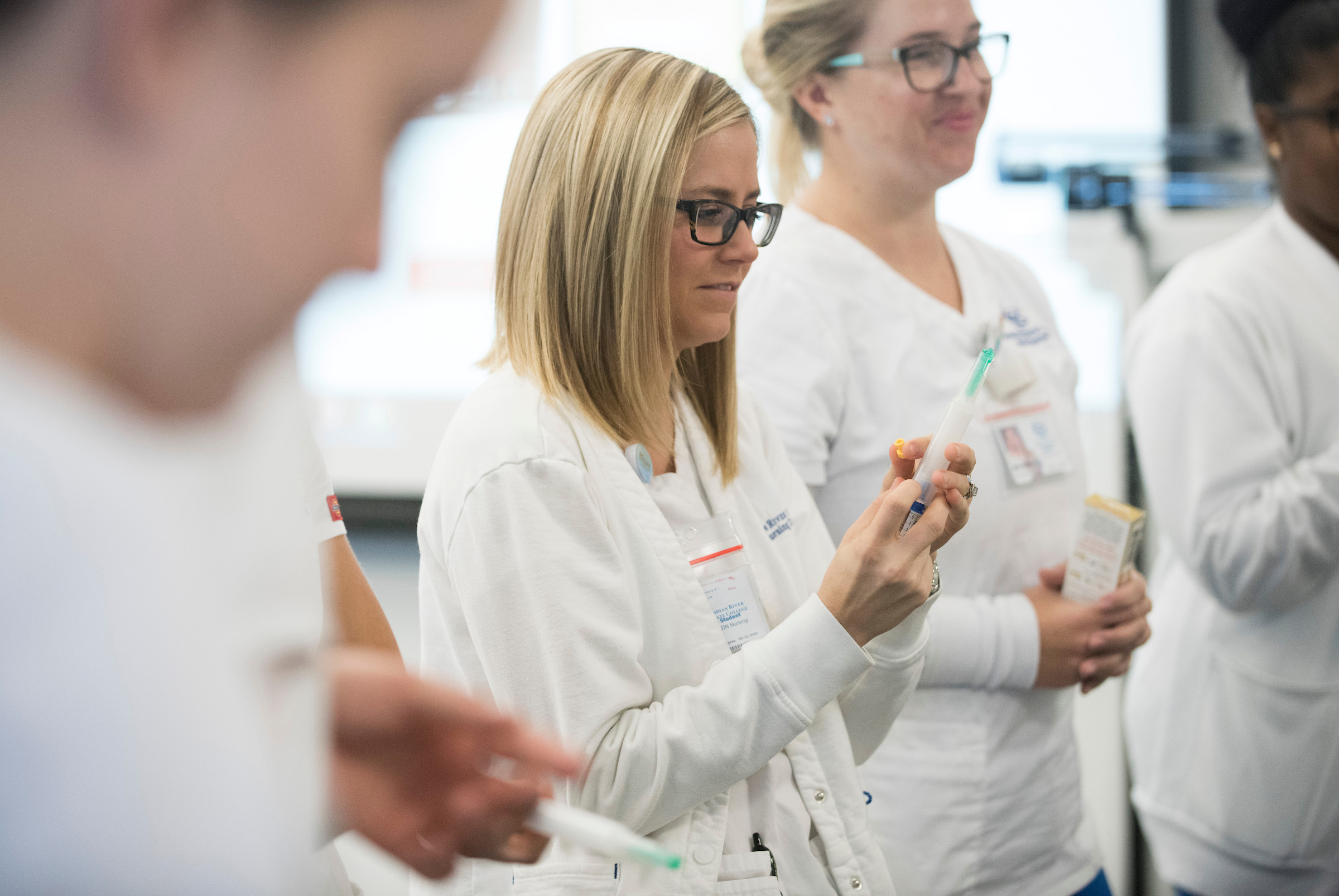 Nursing student in a clinical setting