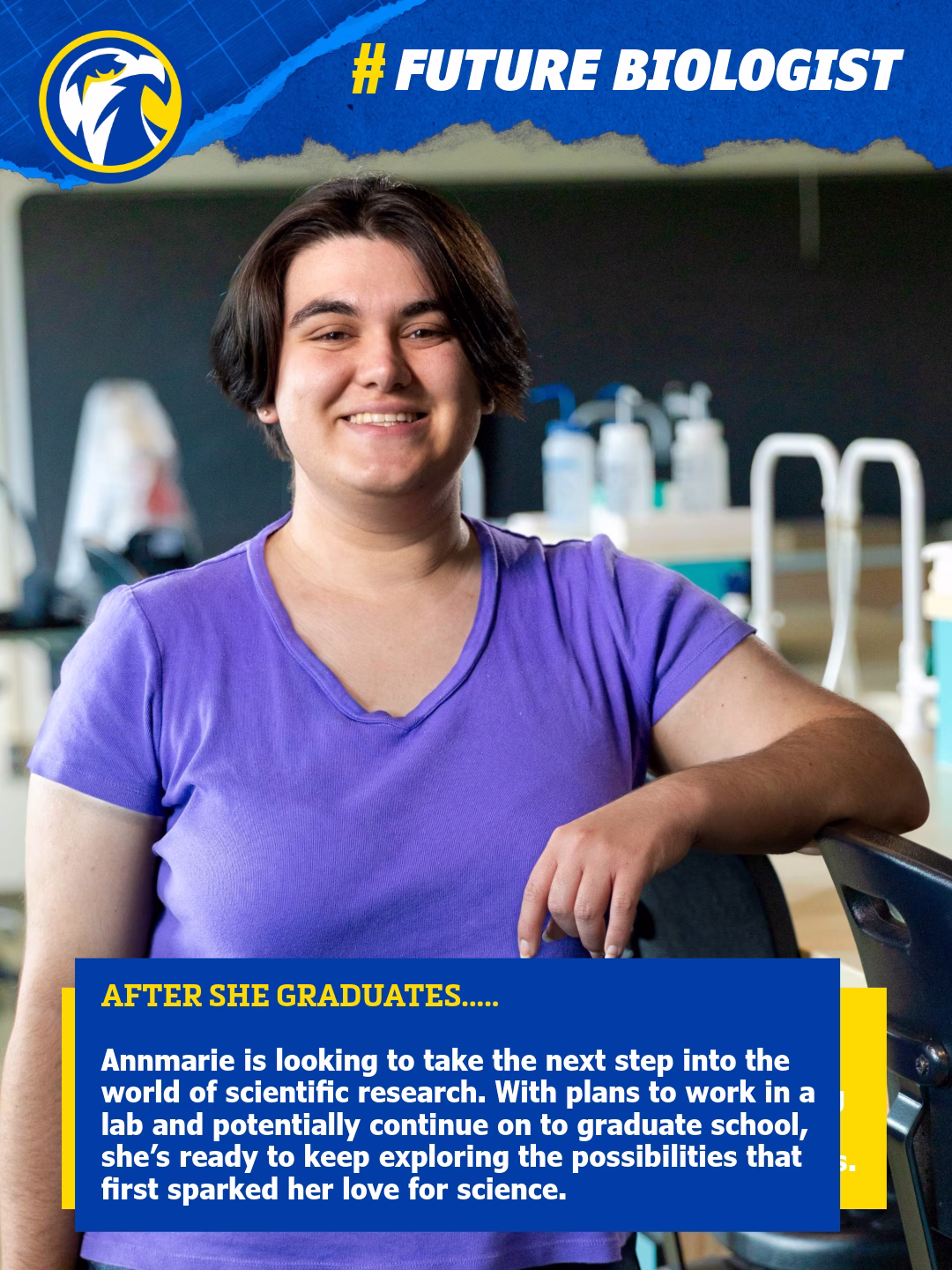 Anne-Marie McDermont walking outdoors on IRSC campus during her studies
