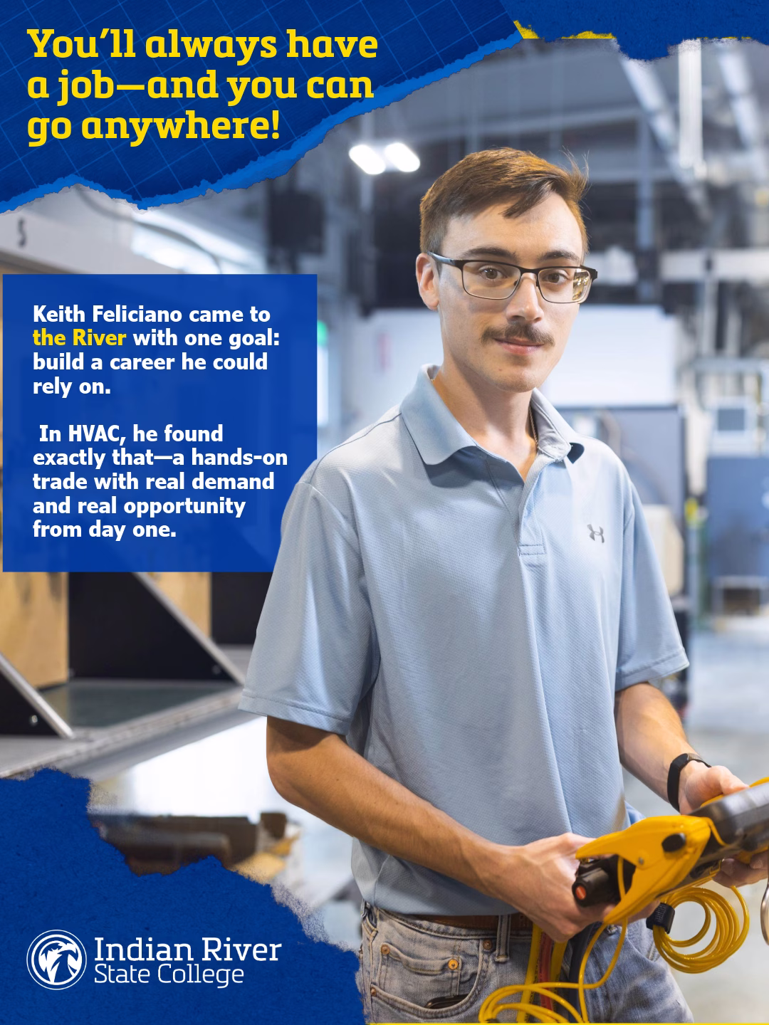 Keith Feliciano, Indian River State College graduate, posed portrait on campus