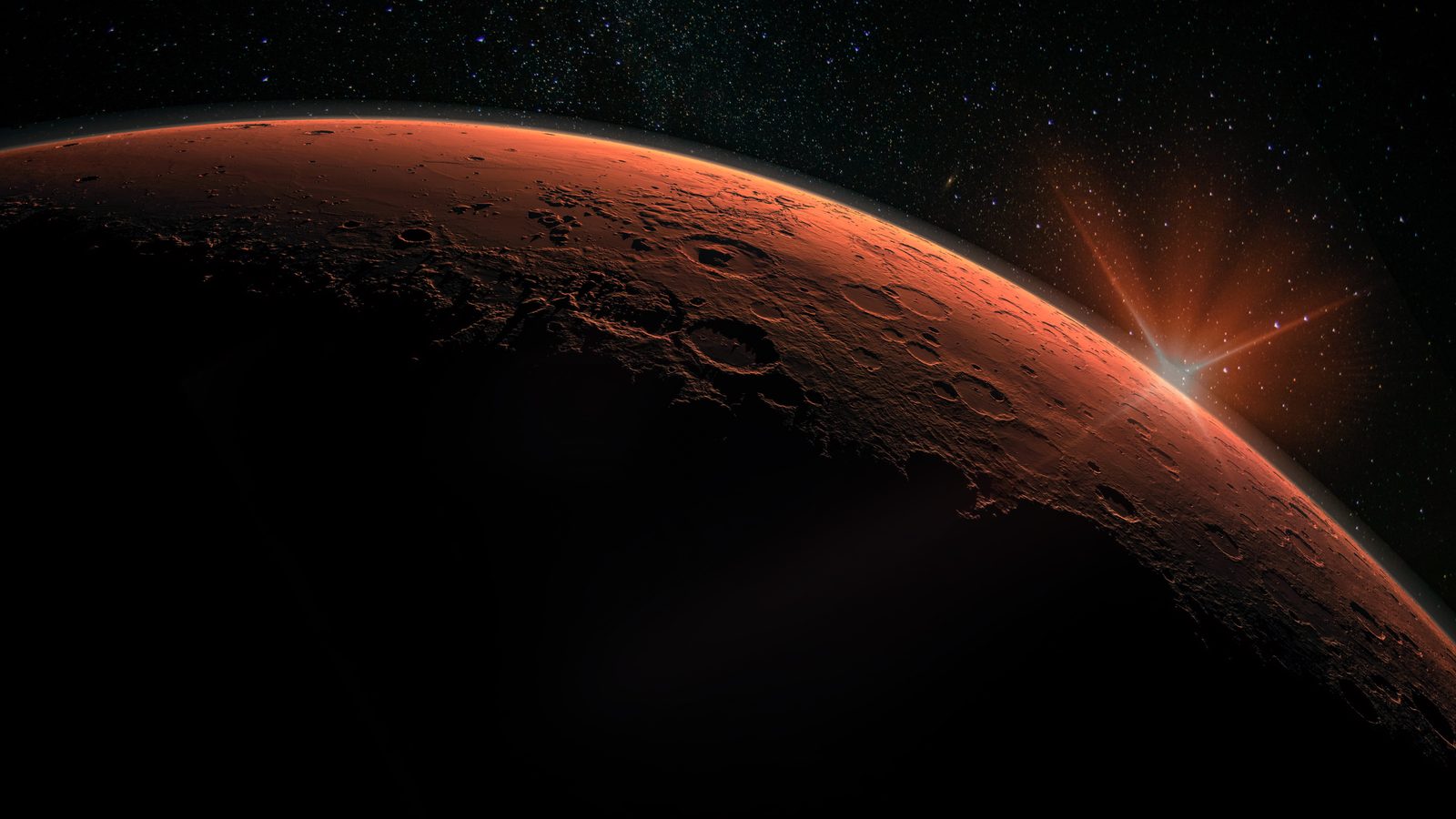 The surface of Mars seen from orbit